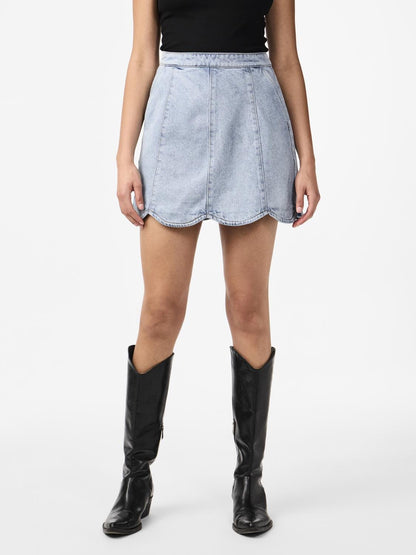 YASSCALLOP HW SHORT DENIM SKIRT